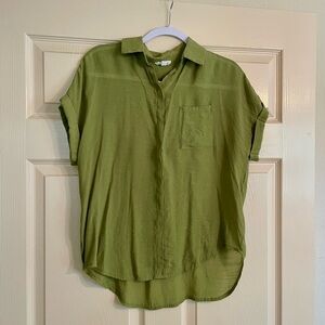 Olive Green Button-Up Shirt